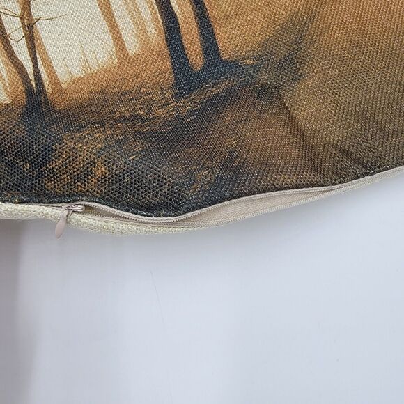 Tree's At Dawn 2 Scenic Square Pillowcases 17.5" x 17.5" Zipper Nature Foggy - Picture 5 of 8